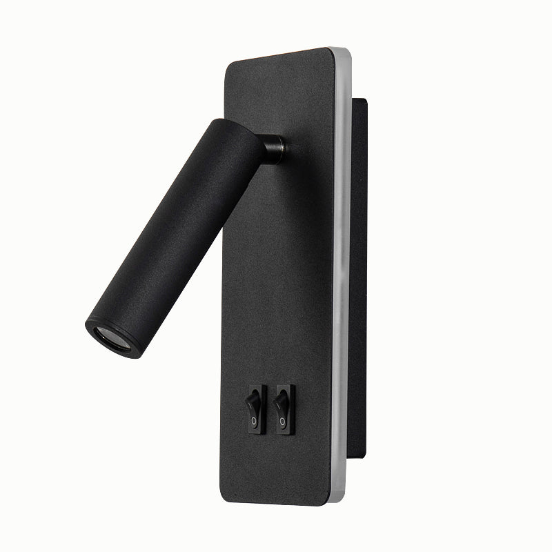 Modern 1-Spotlight Wall Sconce with Switch Squared Wall Mounted Light for Bedroom