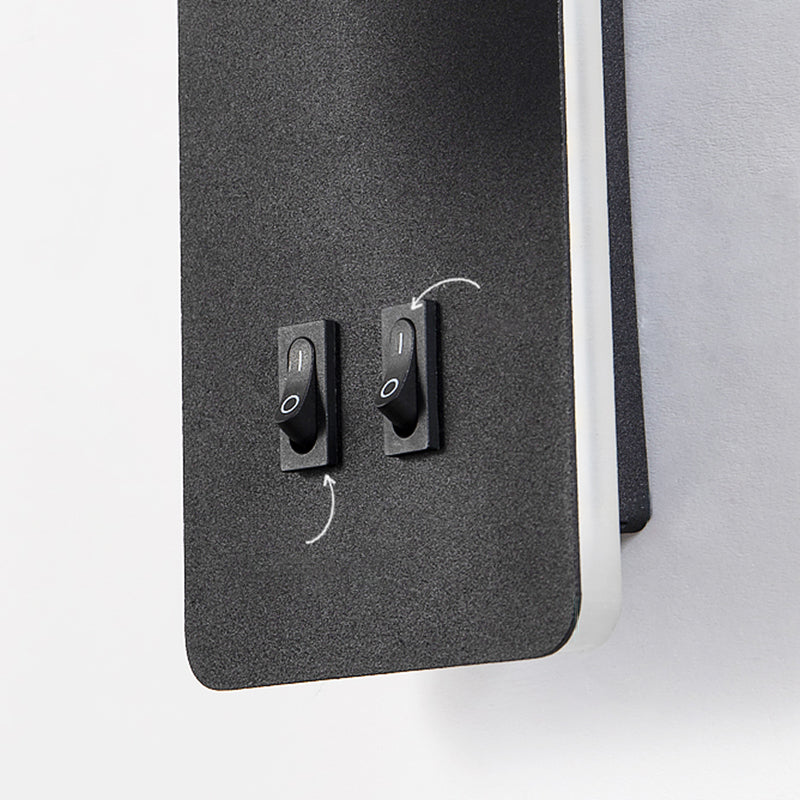 Modern 1-Spotlight Wall Sconce with Switch Squared Wall Mounted Light for Bedroom