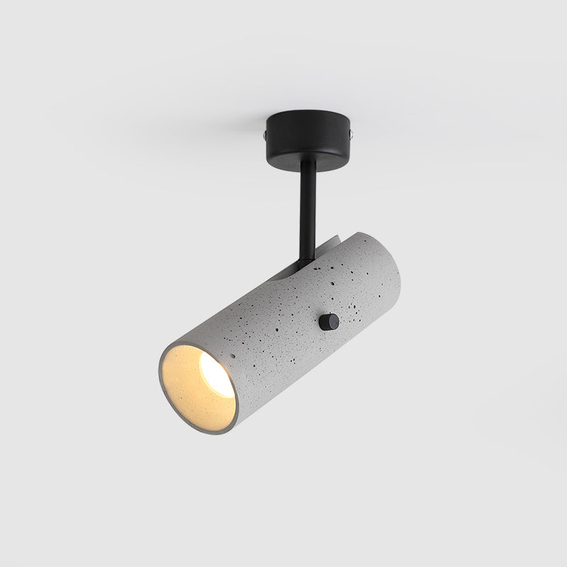 Luces de apliques de cilindro modernos Cemento Cemento de 1 luces de iluminación de pared para el baño