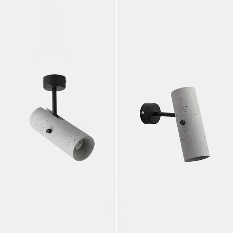 Luces de apliques de cilindro modernos Cemento Cemento de 1 luces de iluminación de pared para el baño