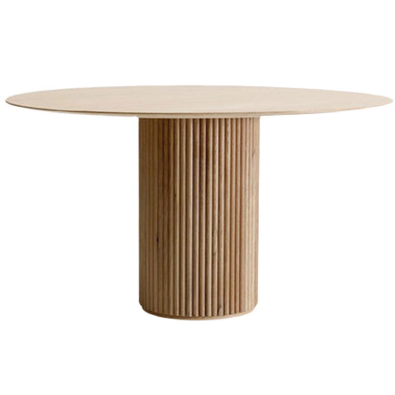 Table à manger en bois massif, ton marron, guéridon simple pour salle à manger