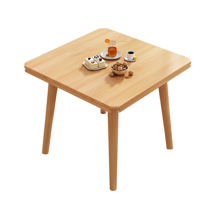Moderne stijl massief houten eettafel bruine ronde drop-bladtafel met 4 poten voor thuis