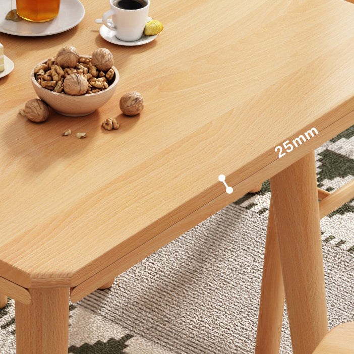 Moderne stijl massief houten eettafel bruine ronde drop-bladtafel met 4 poten voor thuis