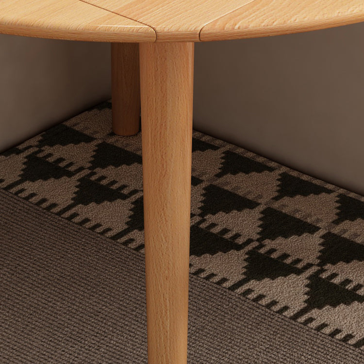 Moderne stijl massief houten eettafel bruine ronde drop-bladtafel met 4 poten voor thuis