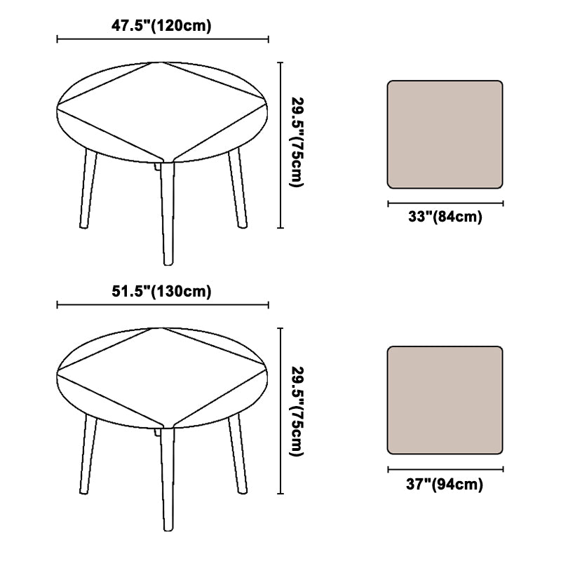 Moderne stijl massief houten eettafel bruine ronde drop-bladtafel met 4 poten voor thuis