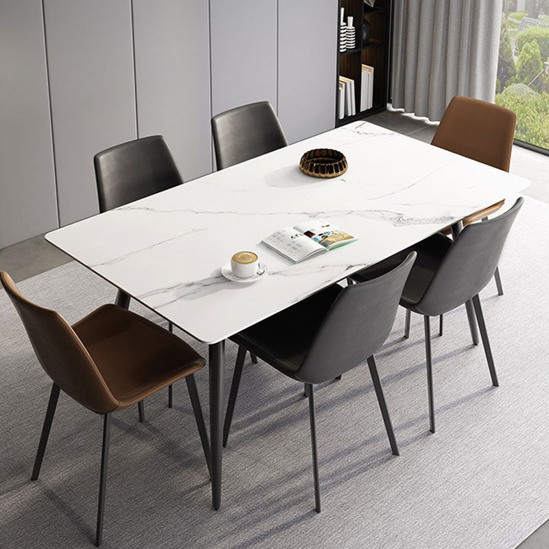 Metal Modern Rectangle Table Sintered Stone Table for Kitchen and Dining Room
