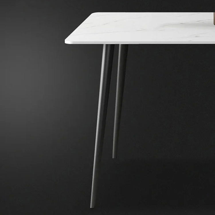 Metal Modern Rectangle Table Sintered Stone Table for Kitchen and Dining Room