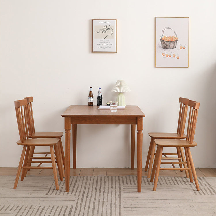 Table à manger rectangulaire moderne en bois massif de cerisier avec 4 pieds pour restaurant