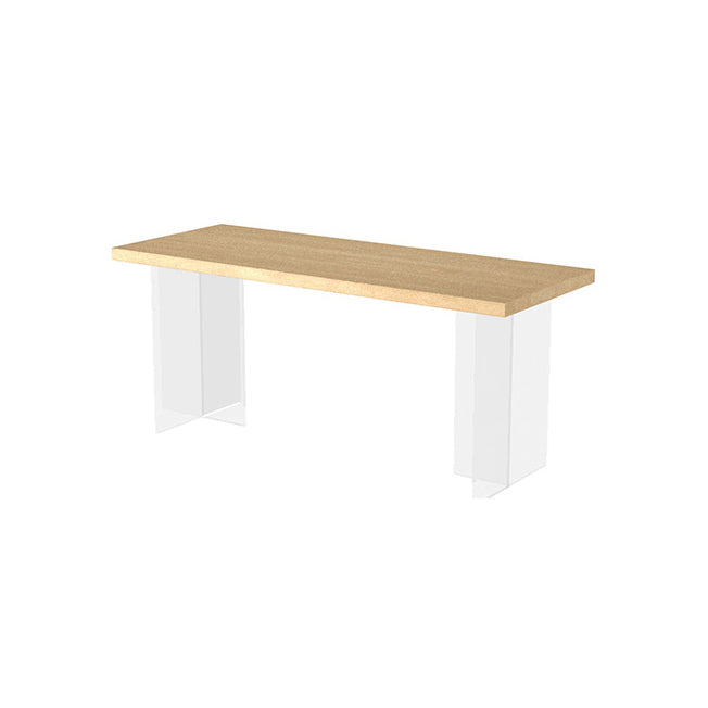 Table à manger en bois massif de style moderne Table rectangulaire marron avec base en acrylique