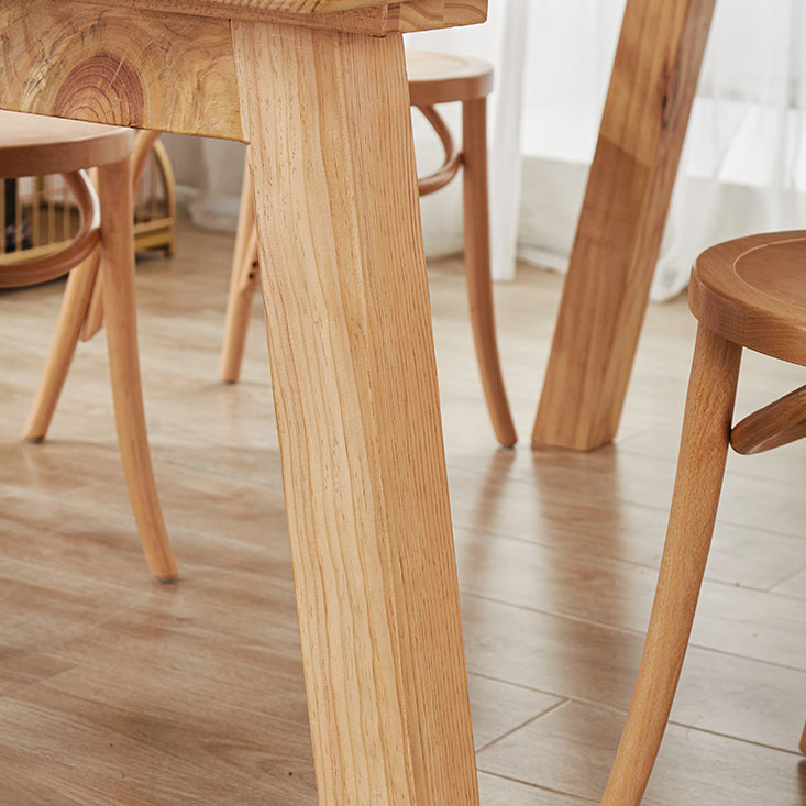 Solid Wood Rectangle Dining Table Modern Contemporary Pine Wood Table with 4 Legs