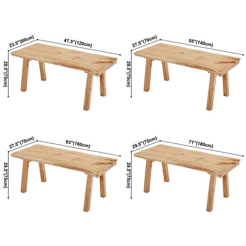 Solid Wood Rectangle Dining Table Modern Contemporary Pine Wood Table with 4 Legs