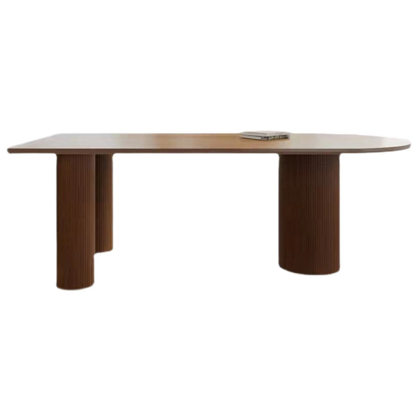 Contemporary Dining Table Solid Wood Table with 3 Legs for Home Kitchen Dinner