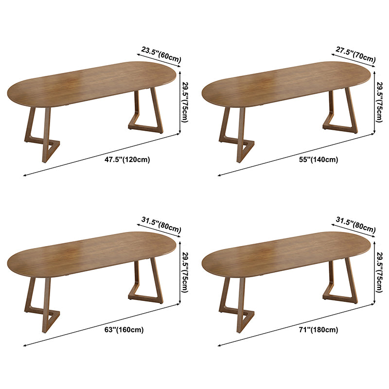 Mesa de comedor moderna de forma oval