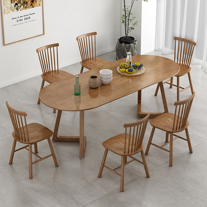 Mesa de comedor moderna de forma oval