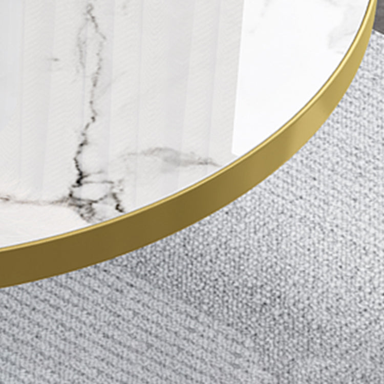 Contemporary Round Dining Table Sintered Stone Dining Table with Tulip Base for Dining Room