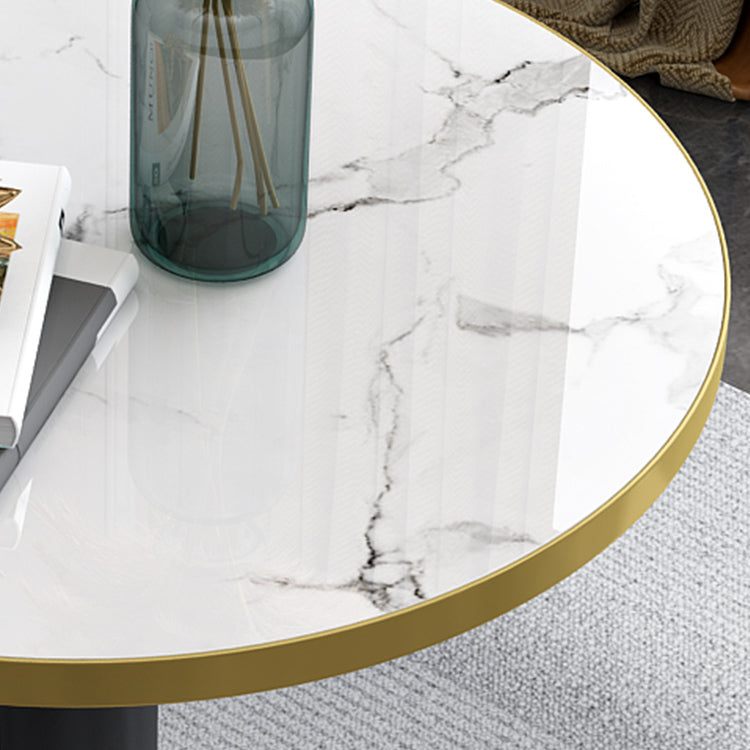 Contemporary Round Dining Table Sintered Stone Dining Table with Tulip Base for Dining Room