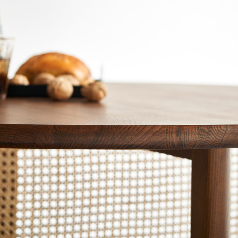 Moderne stijl massief houten eettafel met sledeonderstel Eettafel voor eetkamer