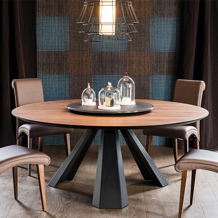 Mesa de comedor estándar minimalista de madera sólida (sin perezoso Susan)