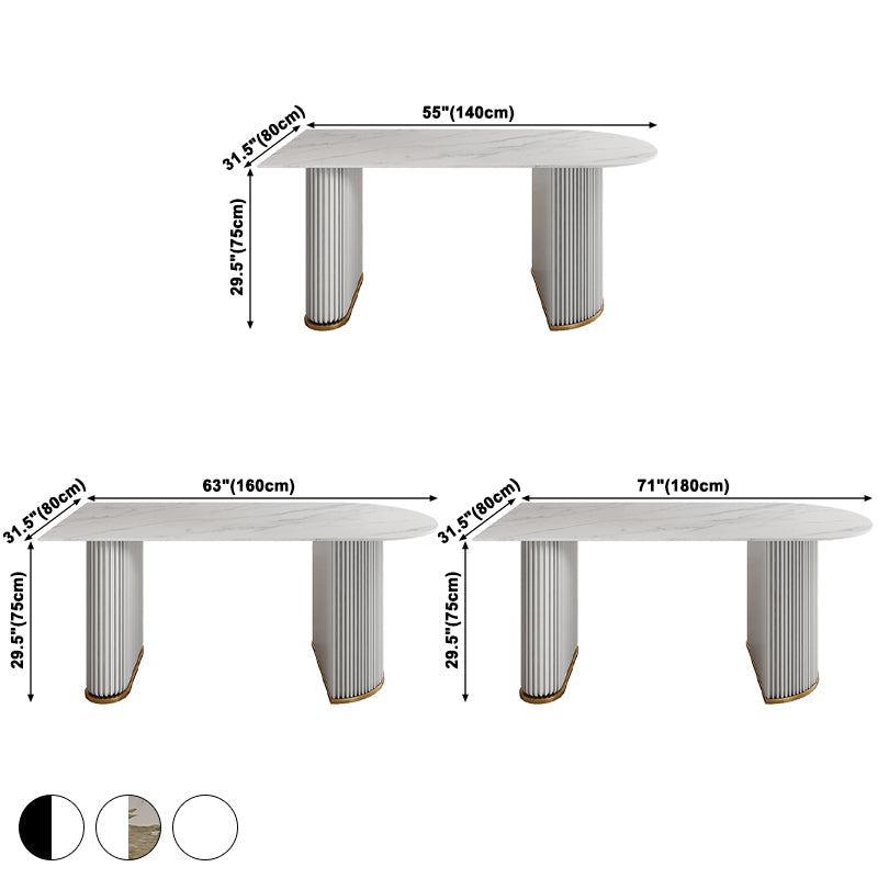 Metal Modern Free Form Indoor Table Sintered Stone Table for Kitchen and Dining Room