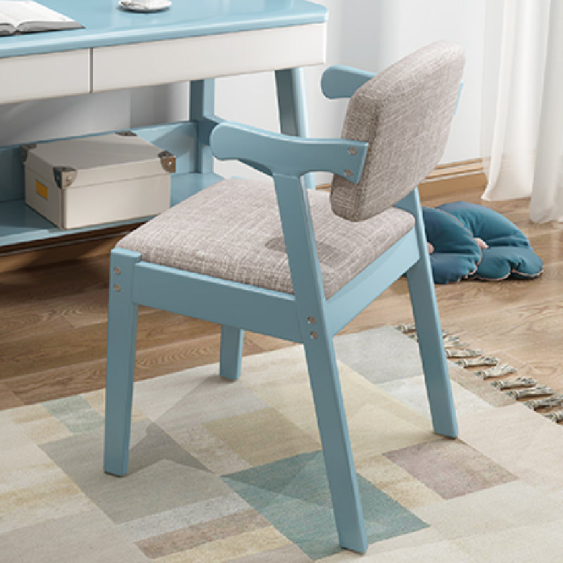 Scandinavian Style Wood Dining Side Chair Upholstered Open Back Dining Side Chair