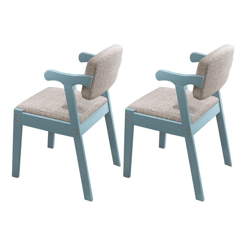 Scandinavian Style Wood Dining Side Chair Upholstered Open Back Dining Side Chair