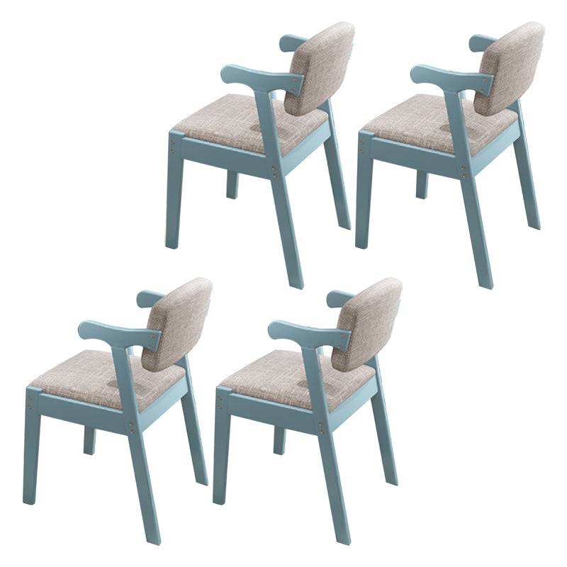 Scandinavian Style Wood Dining Side Chair Upholstered Open Back Dining Side Chair