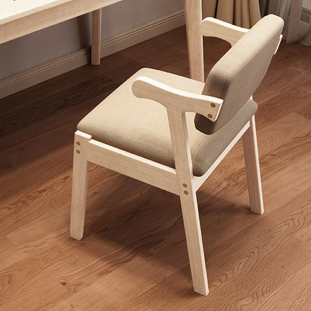 Scandinavian Style Wood Dining Side Chair Upholstered Open Back Dining Side Chair