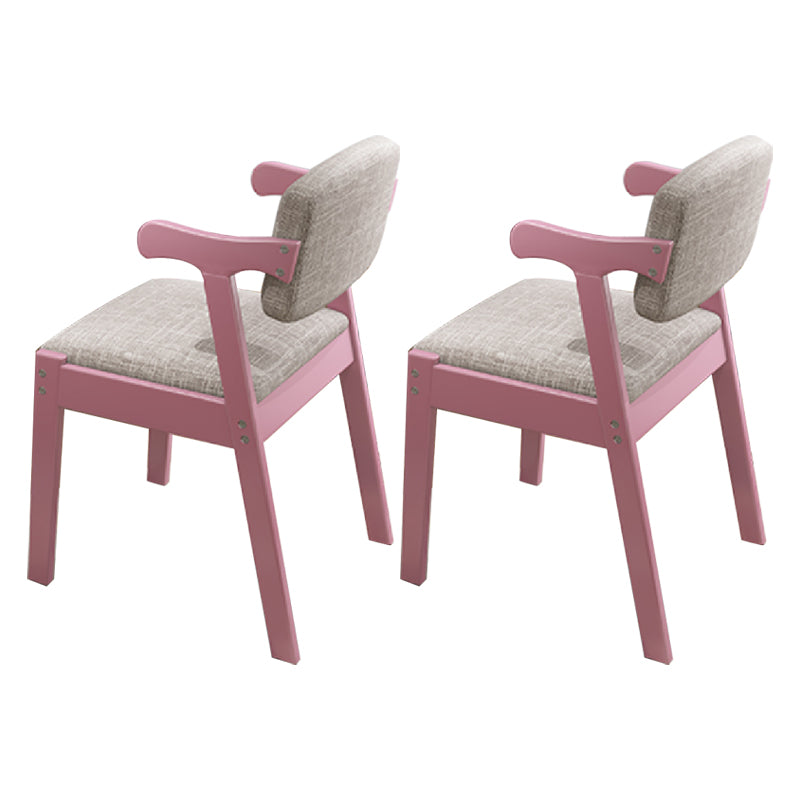 Scandinavian Style Wood Dining Side Chair Upholstered Open Back Dining Side Chair