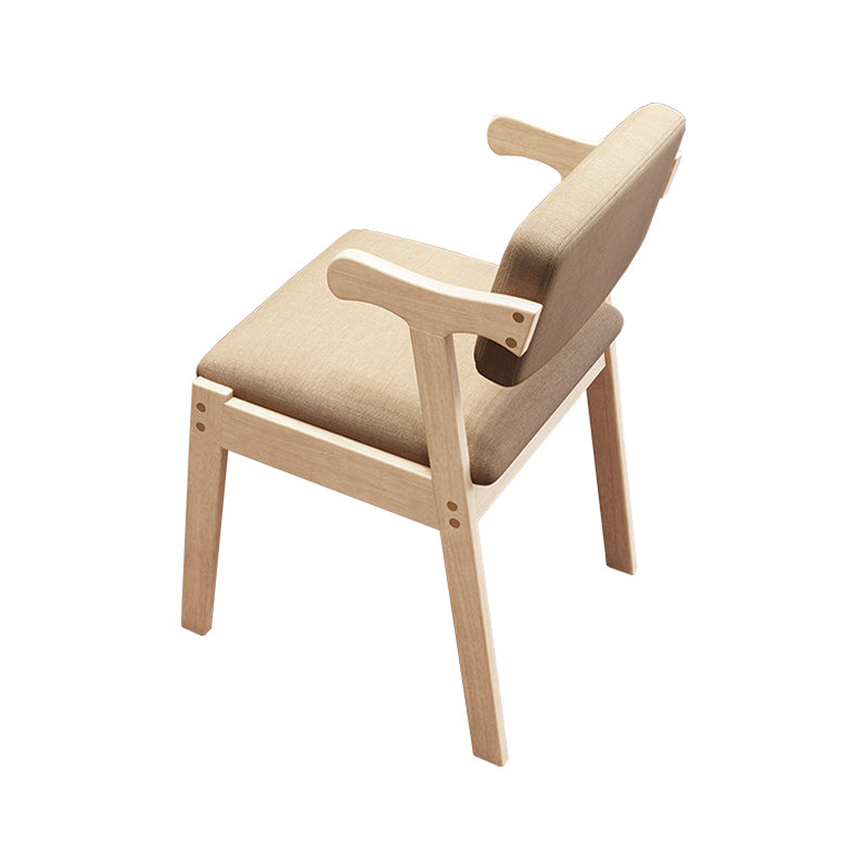 Scandinavian Style Wood Dining Side Chair Upholstered Open Back Dining Side Chair