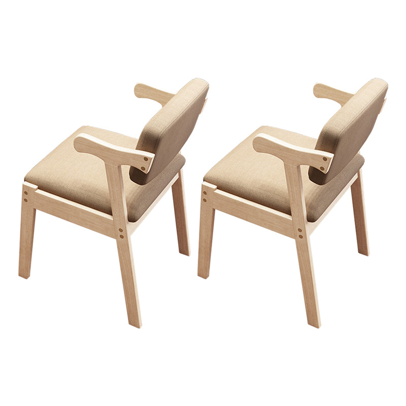 Scandinavian Style Wood Dining Side Chair Upholstered Open Back Dining Side Chair