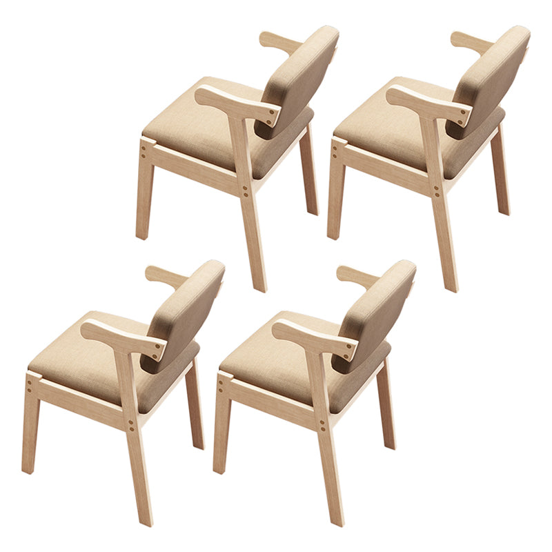 Scandinavian Style Wood Dining Side Chair Upholstered Open Back Dining Side Chair