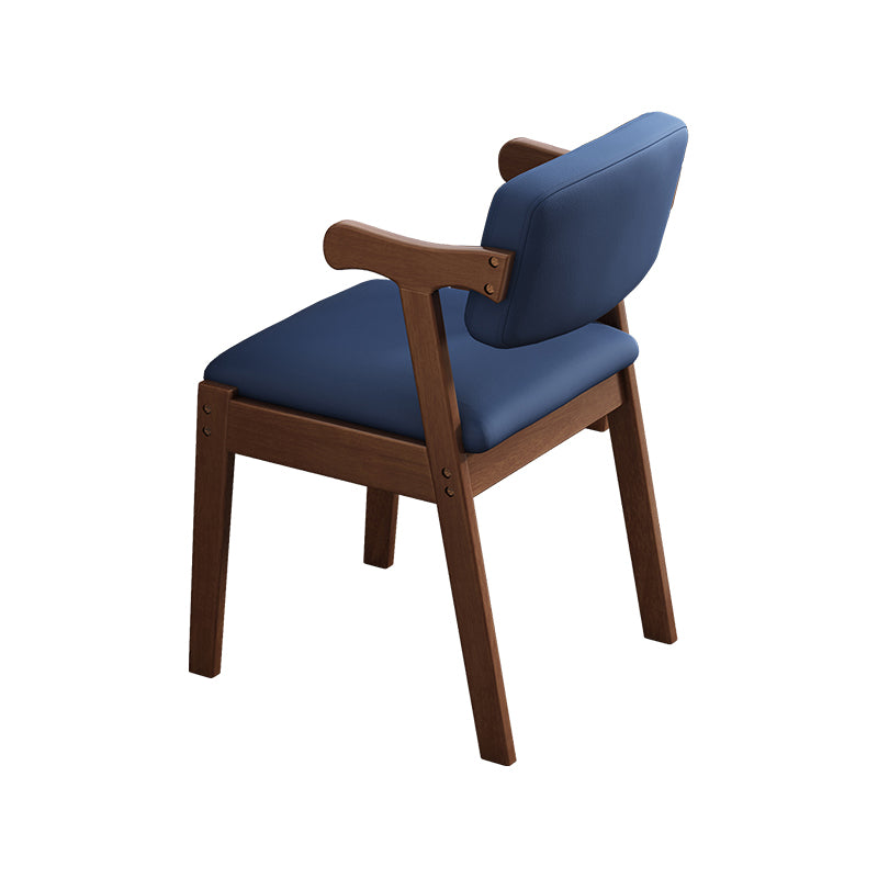 Scandinavian Style Wood Dining Side Chair Upholstered Open Back Dining Side Chair