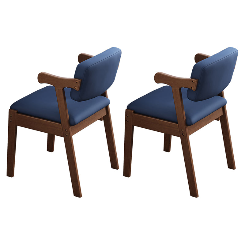 Scandinavian Style Wood Dining Side Chair Upholstered Open Back Dining Side Chair