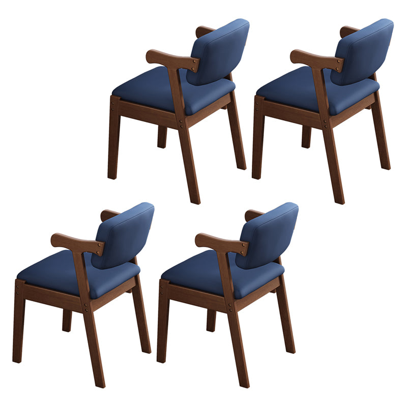 Scandinavian Style Wood Dining Side Chair Upholstered Open Back Dining Side Chair