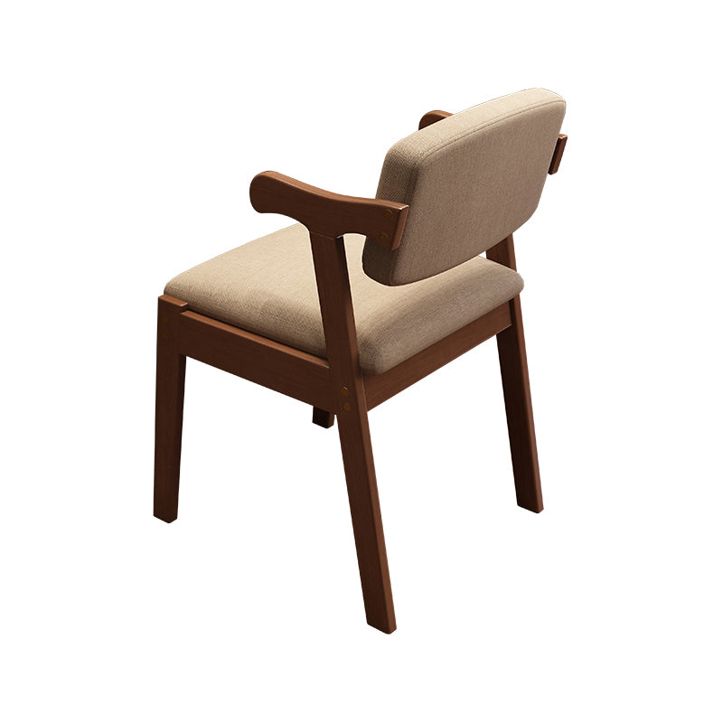 Scandinavian Style Wood Dining Side Chair Upholstered Open Back Dining Side Chair
