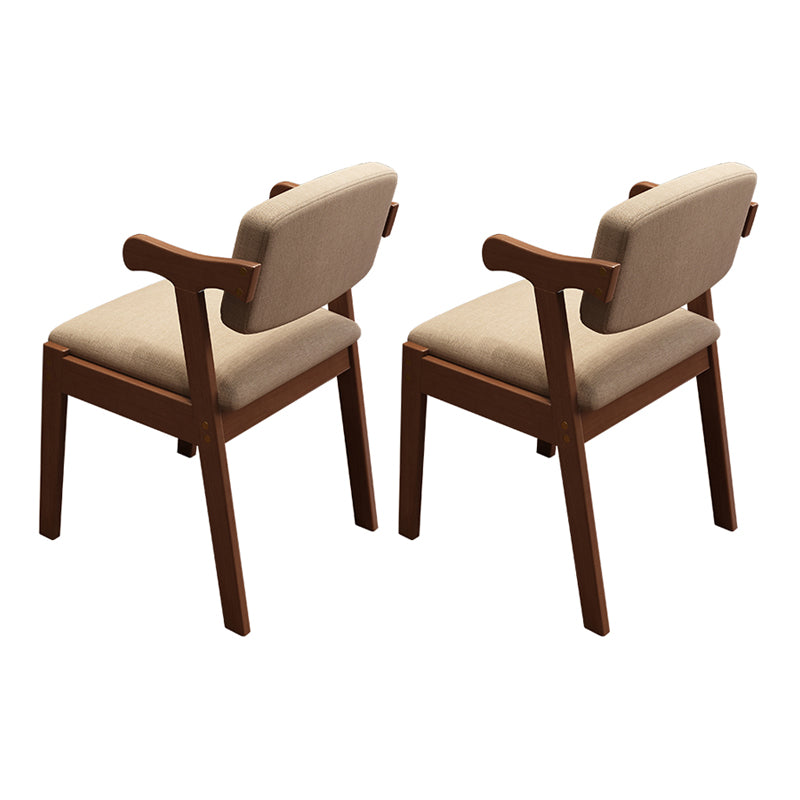 Scandinavian Style Wood Dining Side Chair Upholstered Open Back Dining Side Chair