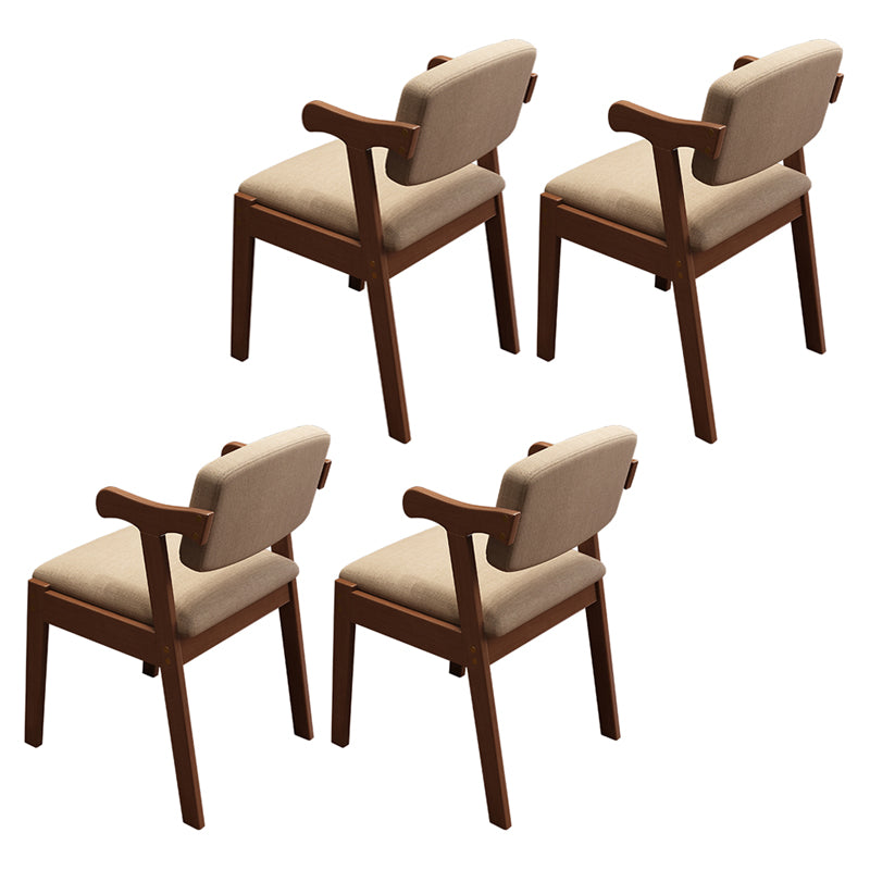 Scandinavian Style Wood Dining Side Chair Upholstered Open Back Dining Side Chair