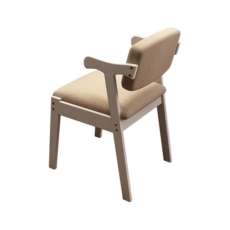 Scandinavian Style Wood Dining Side Chair Upholstered Open Back Dining Side Chair