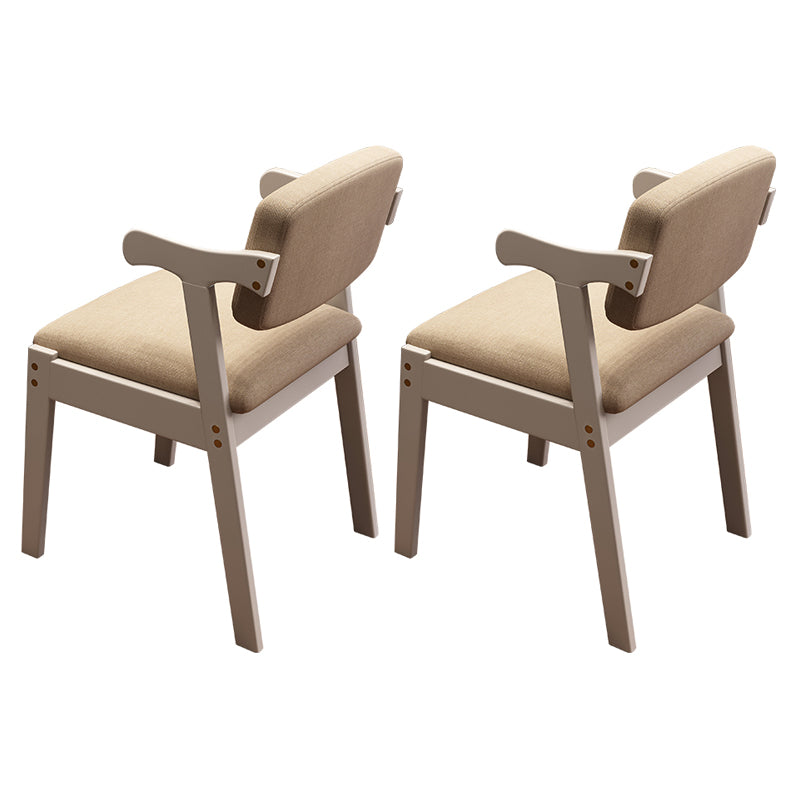 Scandinavian Style Wood Dining Side Chair Upholstered Open Back Dining Side Chair