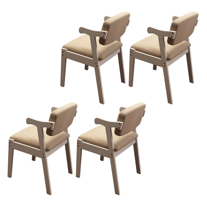 Scandinavian Style Wood Dining Side Chair Upholstered Open Back Dining Side Chair