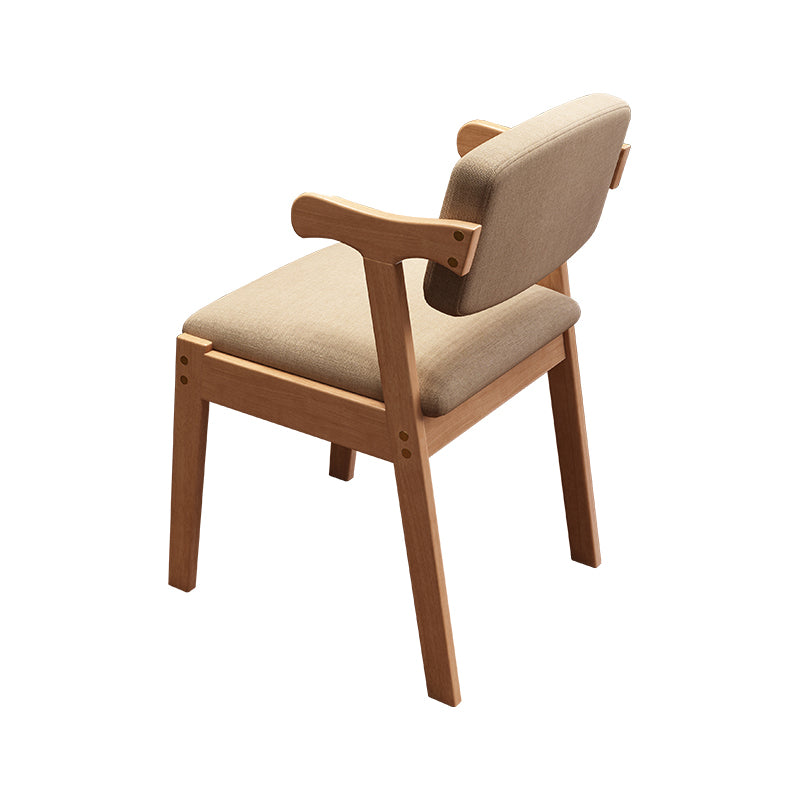 Scandinavian Style Wood Dining Side Chair Upholstered Open Back Dining Side Chair
