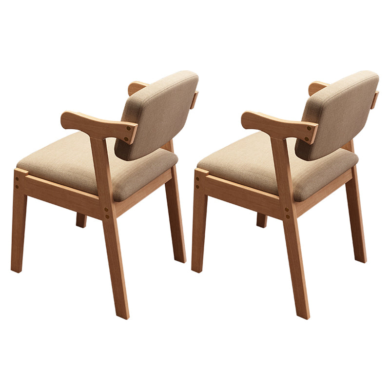 Scandinavian Style Wood Dining Side Chair Upholstered Open Back Dining Side Chair