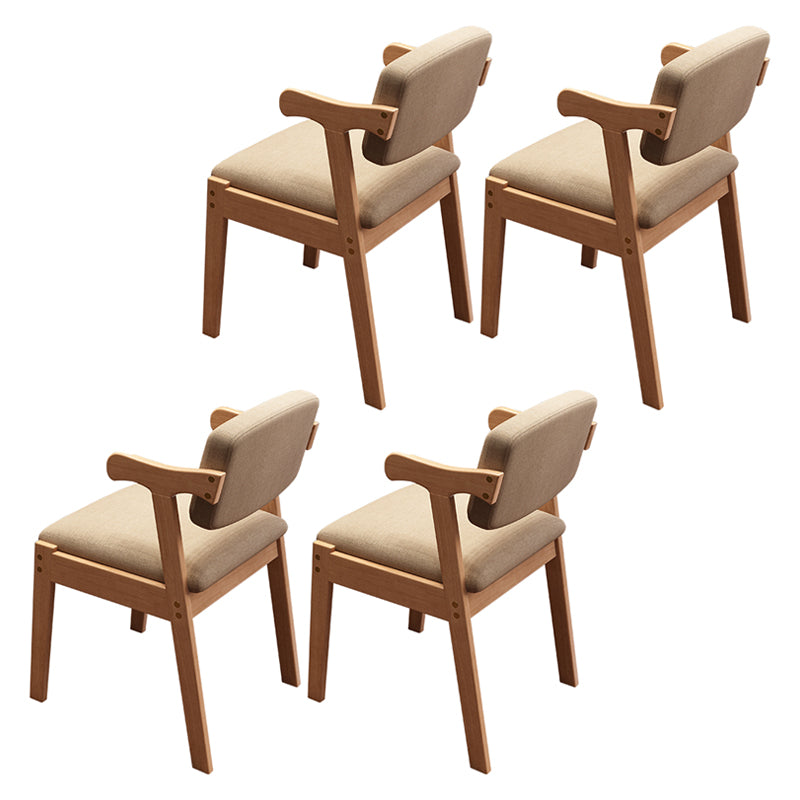 Scandinavian Style Wood Dining Side Chair Upholstered Open Back Dining Side Chair