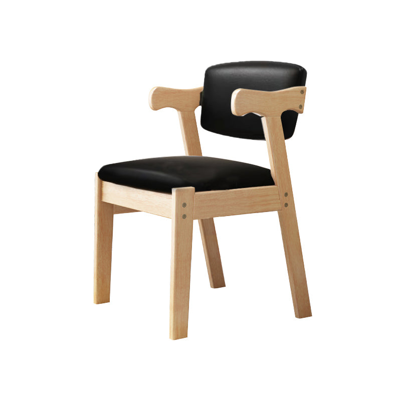 Scandinavian Style Wood Dining Side Chair Upholstered Open Back Dining Side Chair