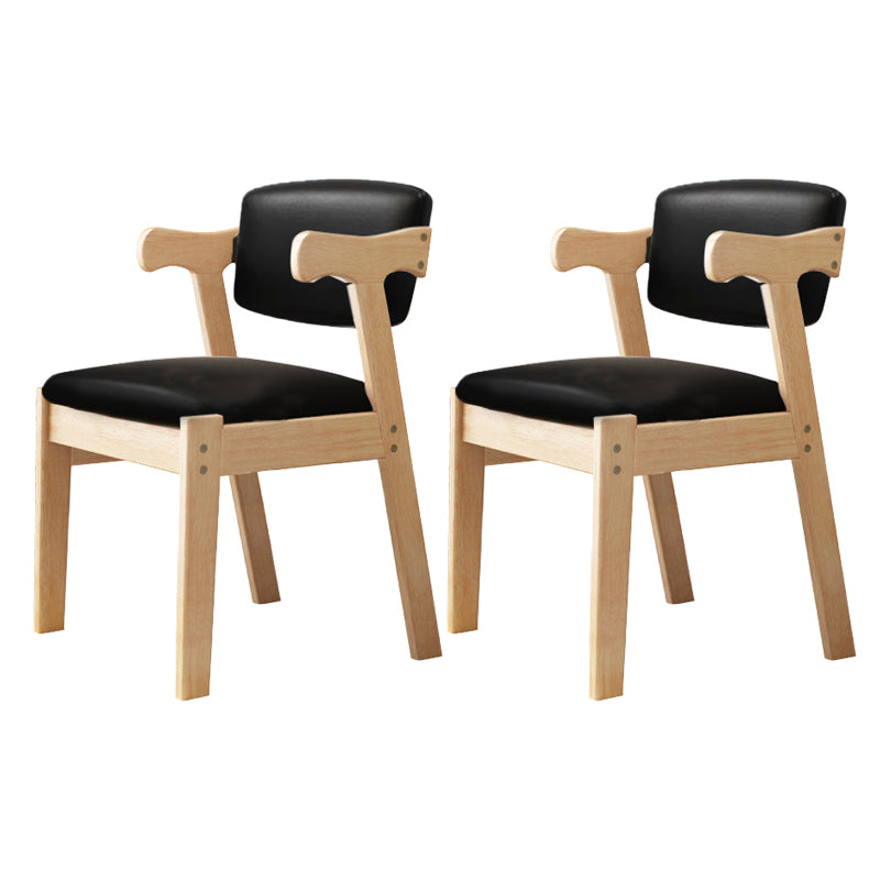 Scandinavian Style Wood Dining Side Chair Upholstered Open Back Dining Side Chair