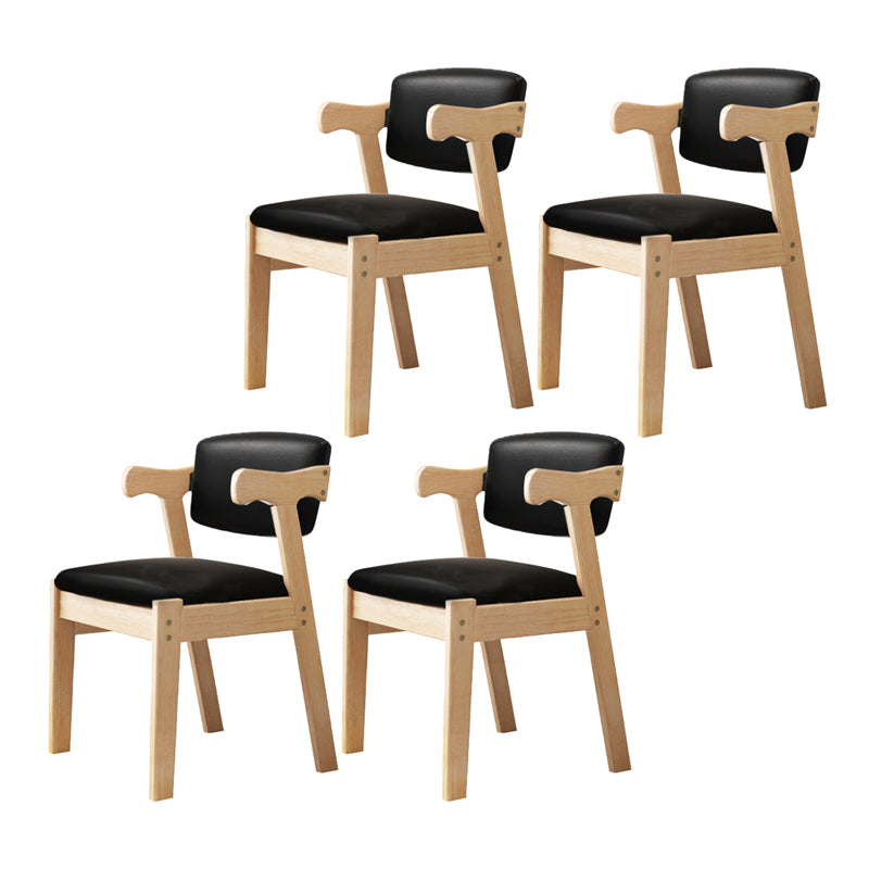 Scandinavian Style Wood Dining Side Chair Upholstered Open Back Dining Side Chair