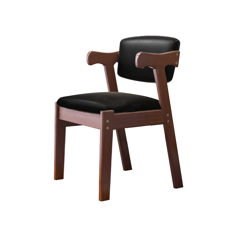 Scandinavian Style Wood Dining Side Chair Upholstered Open Back Dining Side Chair