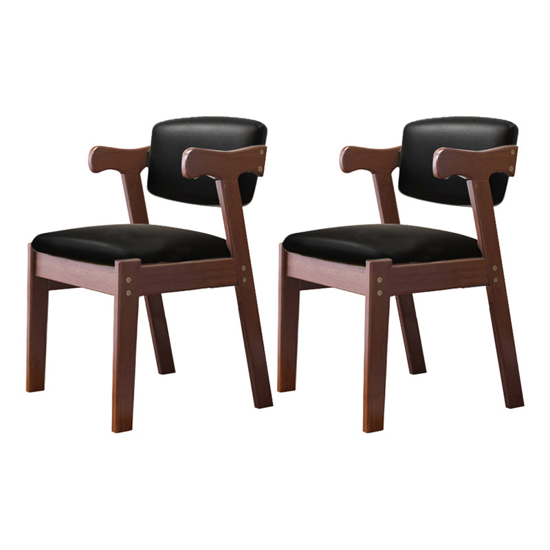 Scandinavian Style Wood Dining Side Chair Upholstered Open Back Dining Side Chair
