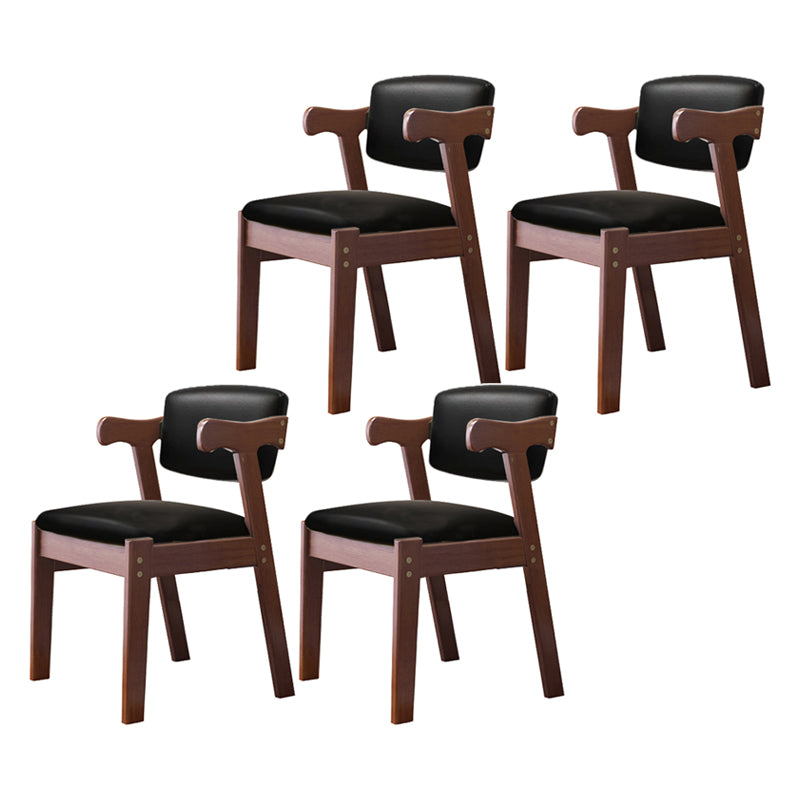 Scandinavian Style Wood Dining Side Chair Upholstered Open Back Dining Side Chair