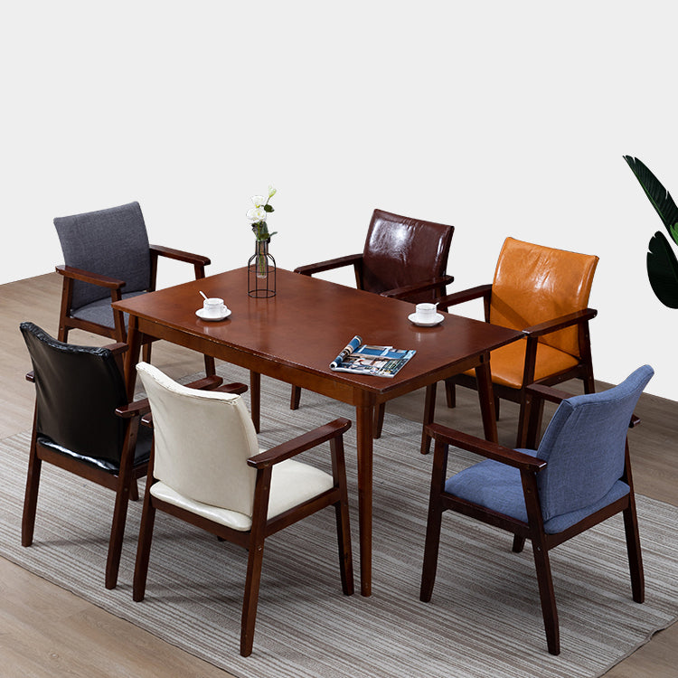 Contemporary Style Solid Wood Open Back Arm Chair Kitchen Dining Room Chairs